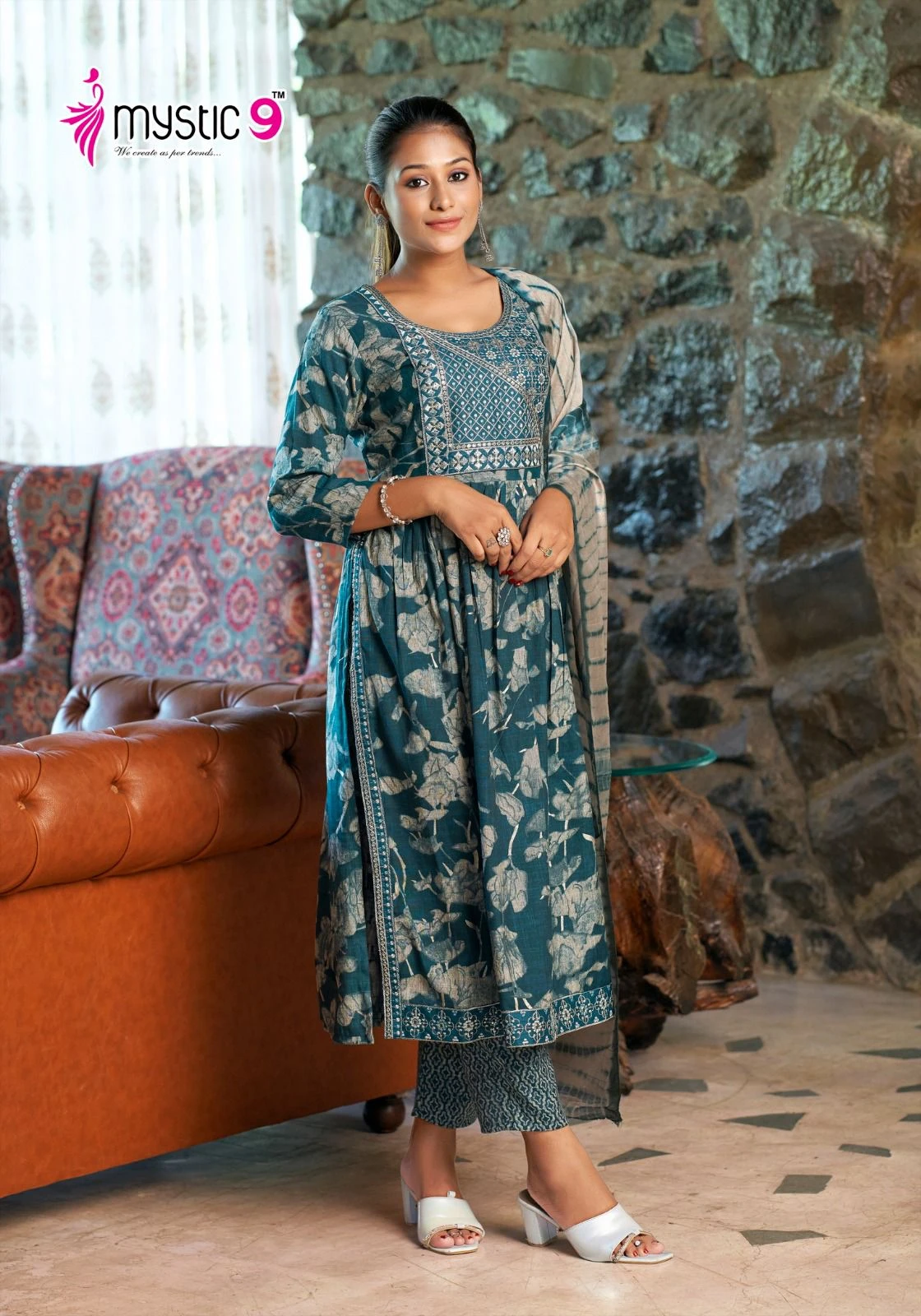 Mystic 9 Sara Vol 8 Rayon Capsule Foil Print Wholesale Readymade Salwar Suit Catalog — Wholesale Readymade Suit, MPA wholesale from Surat - Gallery Image 7
